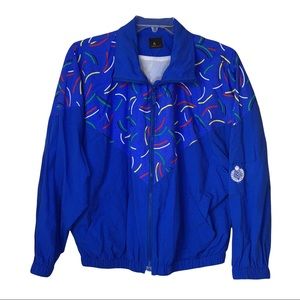 ⭐️ 3/$20 Vintage 80s Liz Sport Blue Confetti Windbreaker